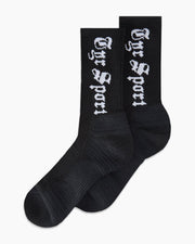 Performance Script Crew Sock - Black