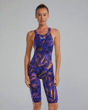 Women's Avictor Open Back Tech Suit - Helux / Purple Gold
