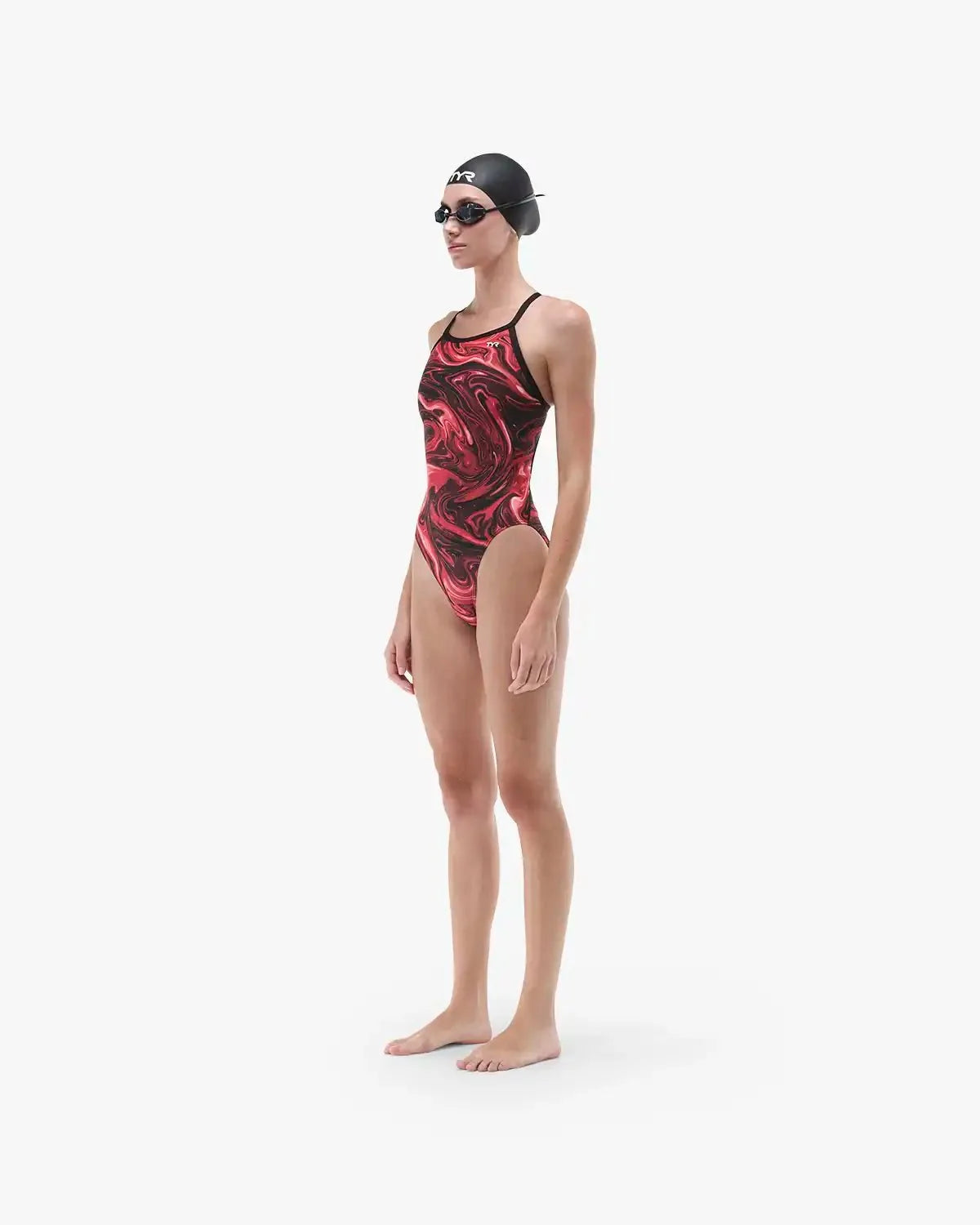 Women's Durafast Elite® Diamondfit Swimsuit - Olea / Red