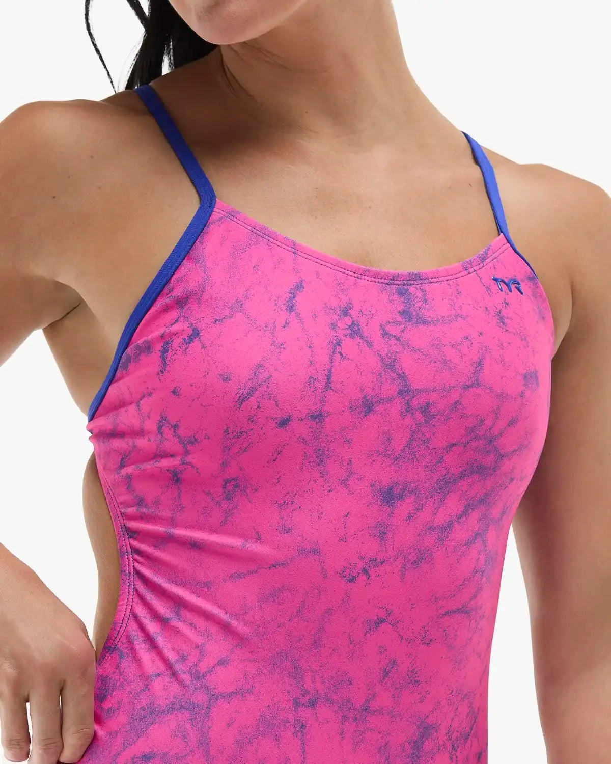 Women's Durafast Elite® Cutoutfit Swimsuit - Zephyr / Pink & Royal