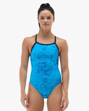 Women's Durafast Elite® Diamondfit Swimsuit - Zephyr / Light Blue & Navy