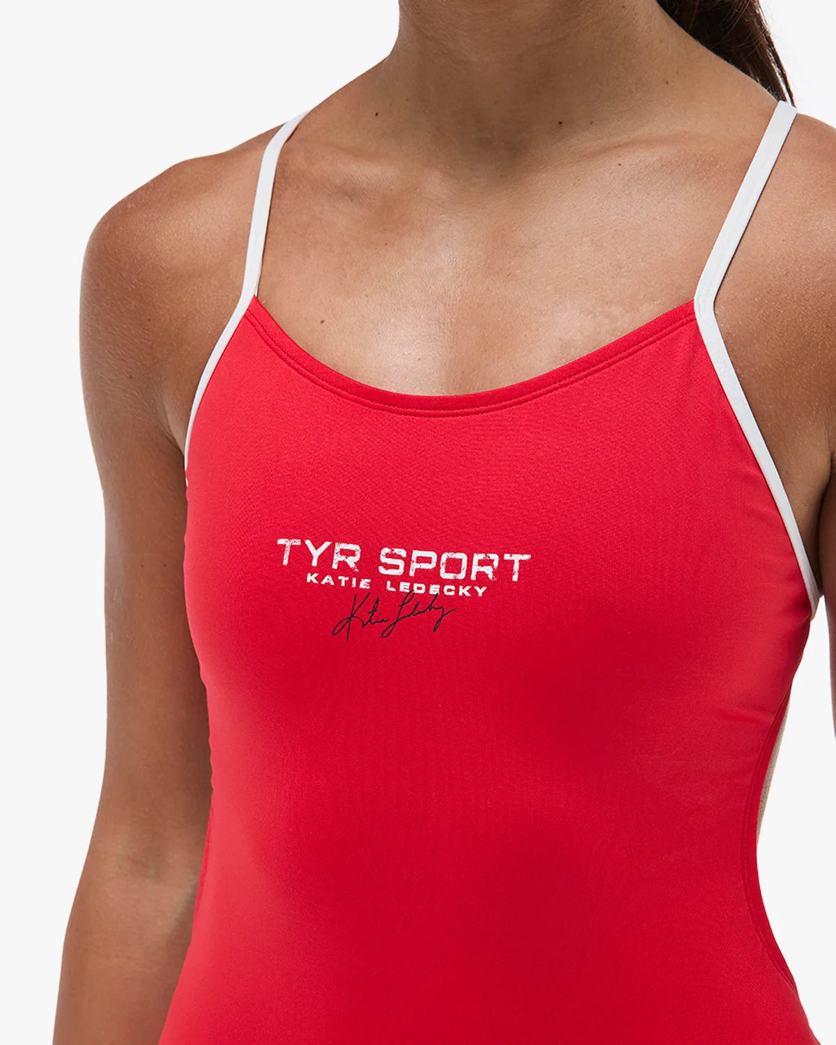TYR x Katie Ledecky Women's Durafast Elite® Cutoutfit Swimsuit - Red/White