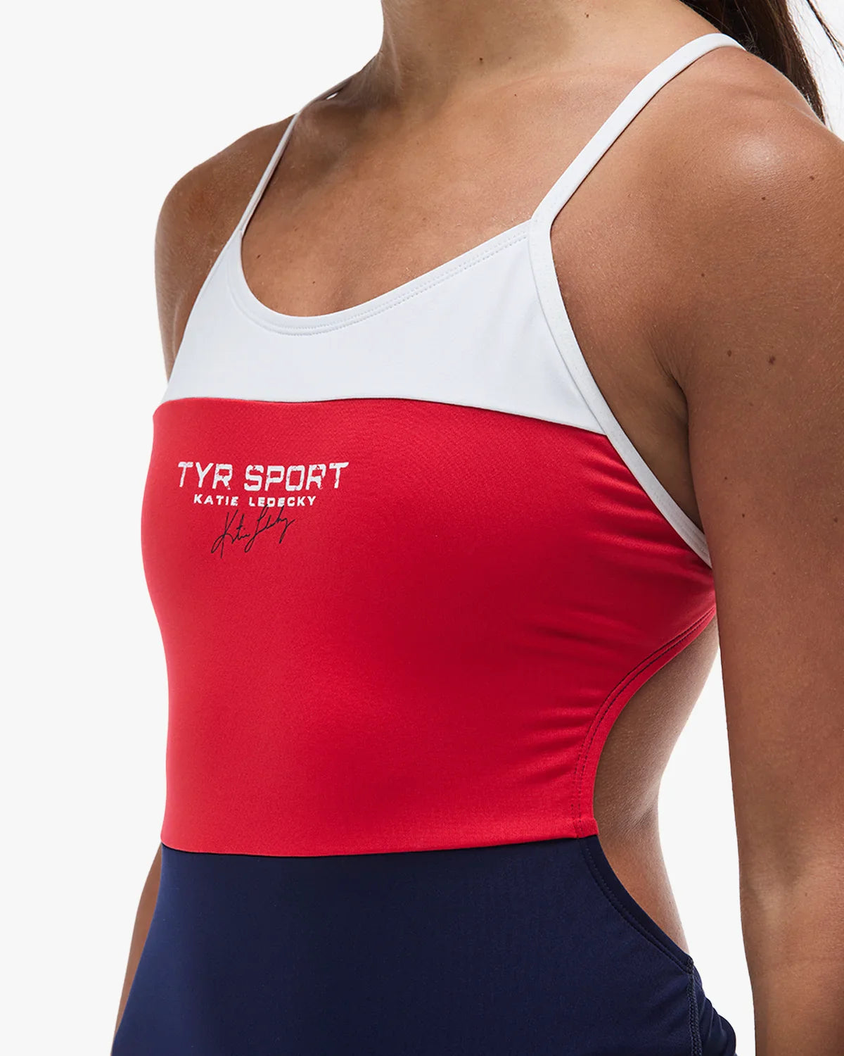 TYR x Katie Ledecky Women's Durafast Elite® Cutoutfit Swimsuit - Red/White