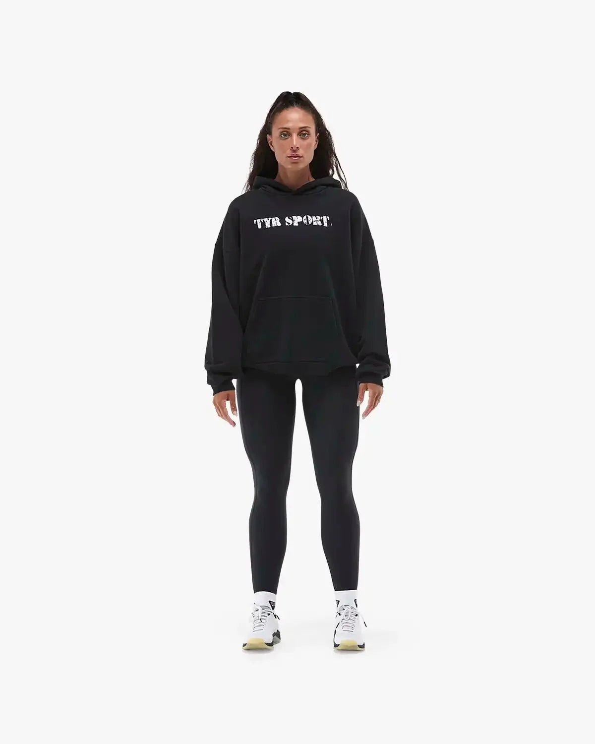 Women's TYR Sport Stencil Graphic Pullover Hoodie - Black