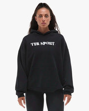 Women's TYR Sport Stencil Graphic Pullover Hoodie - Black