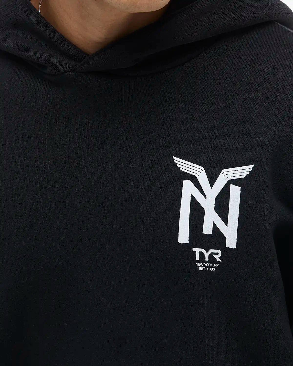 Men's NY Wash Pullover Hoodie - Black