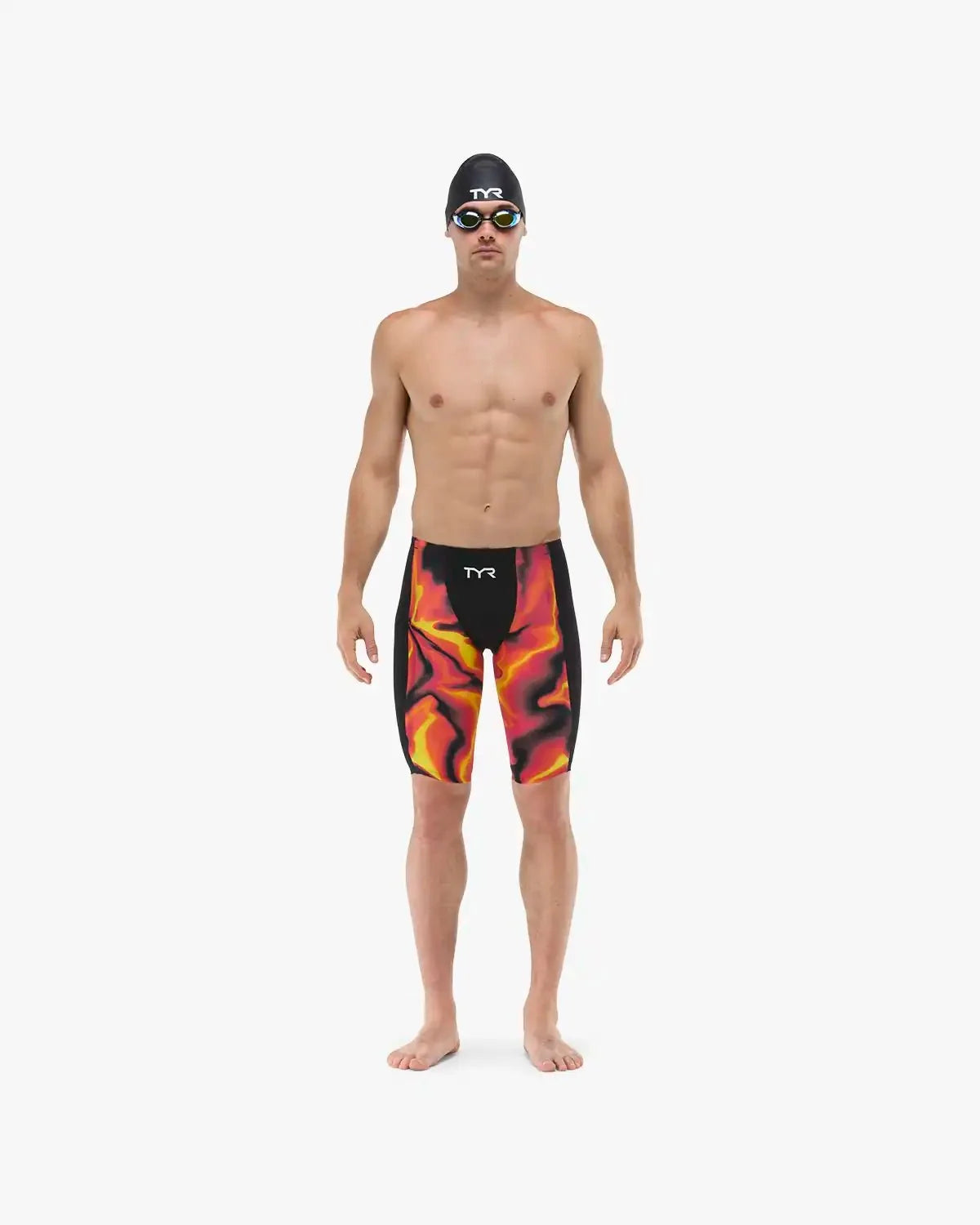 Men's Shockwave High Waist Jammer Tech Suit - Infrared / Fire