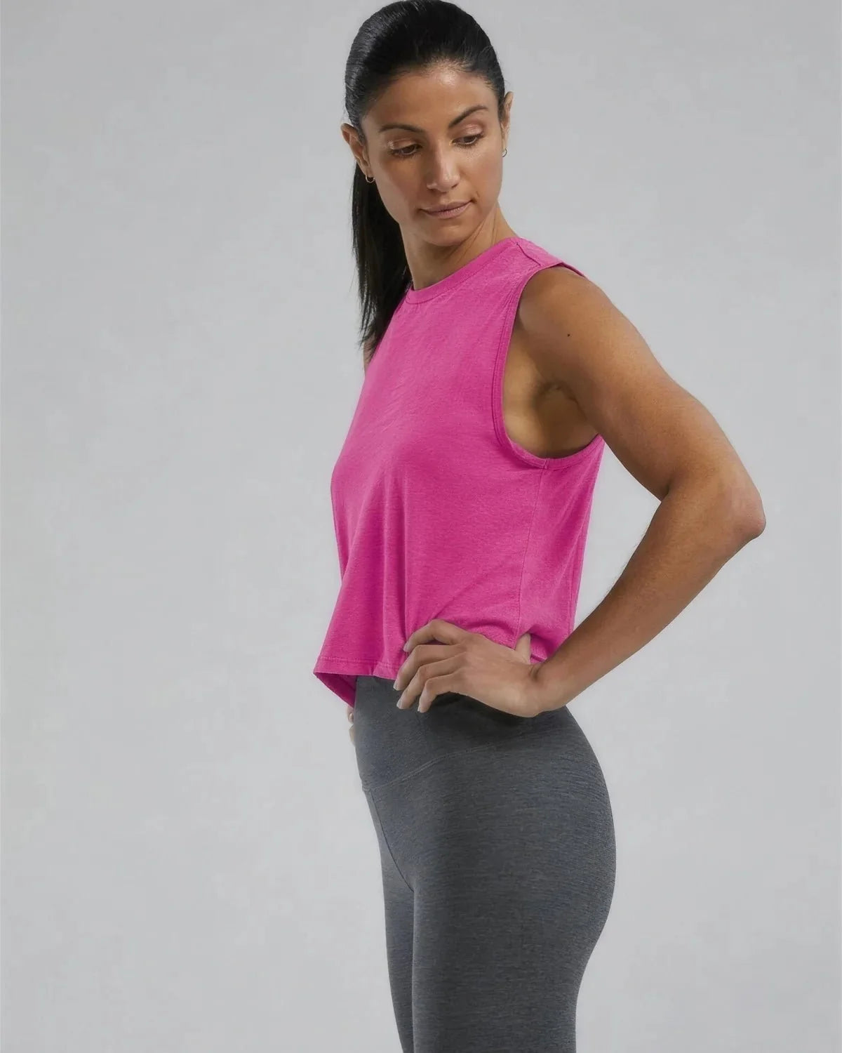 Women's Triblend Cropped Tank - Pink