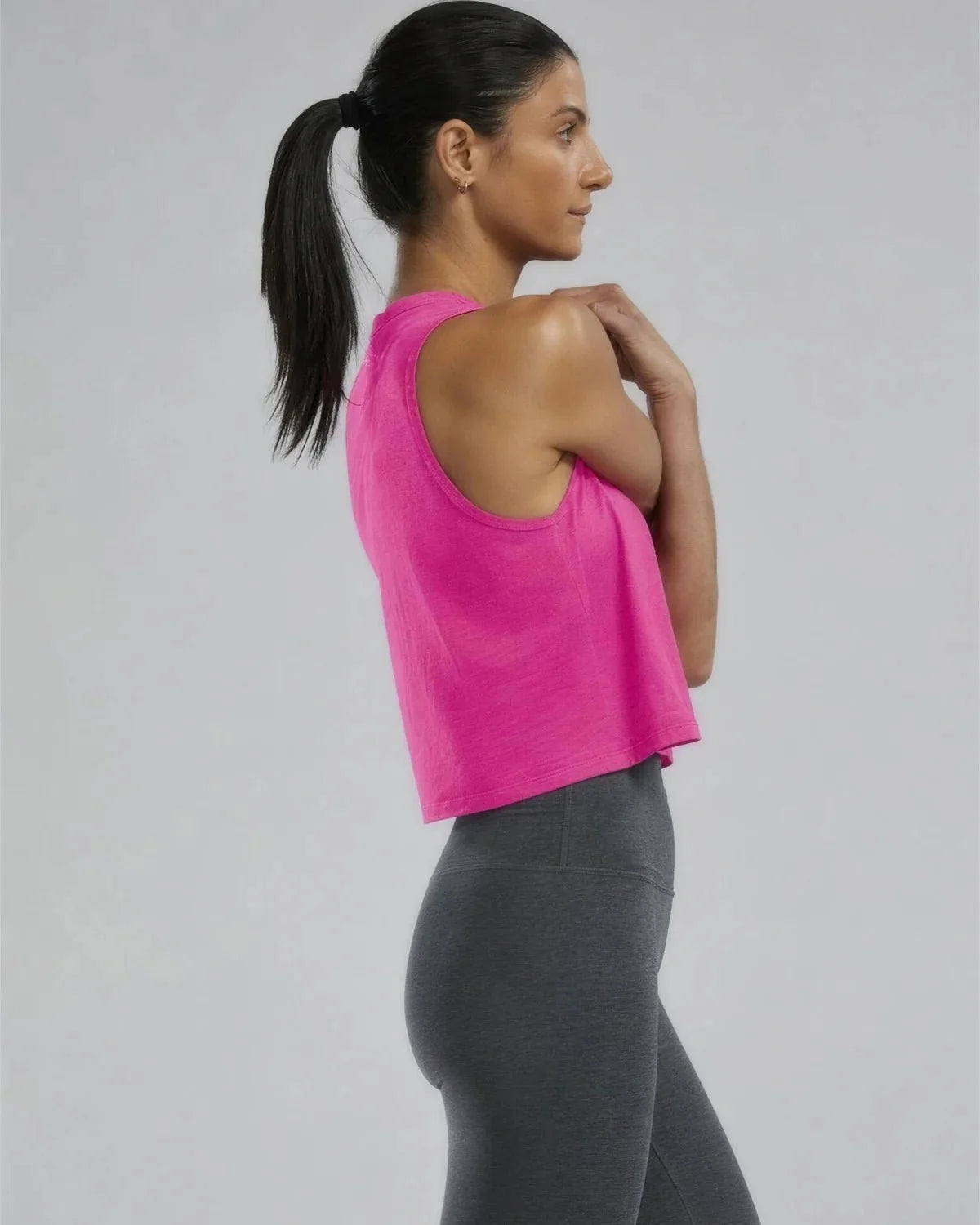 Women's Triblend Cropped Tank - Pink