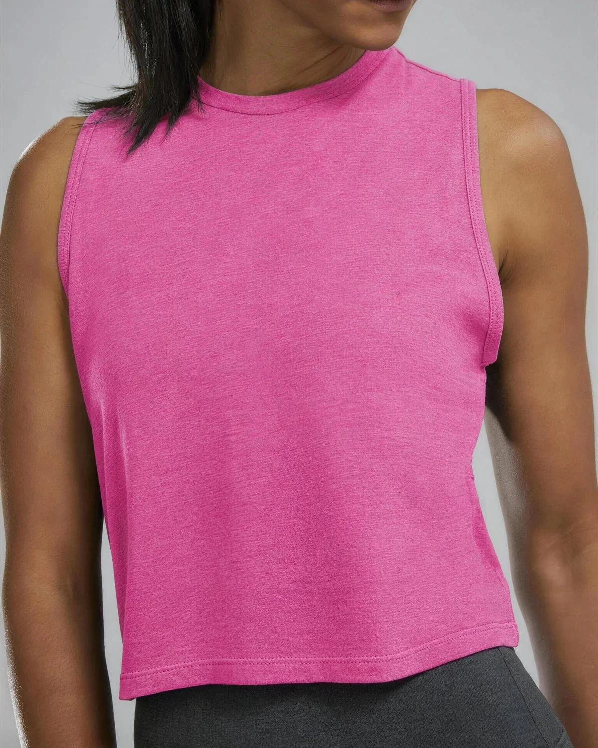 Women's Triblend Cropped Tank - Pink