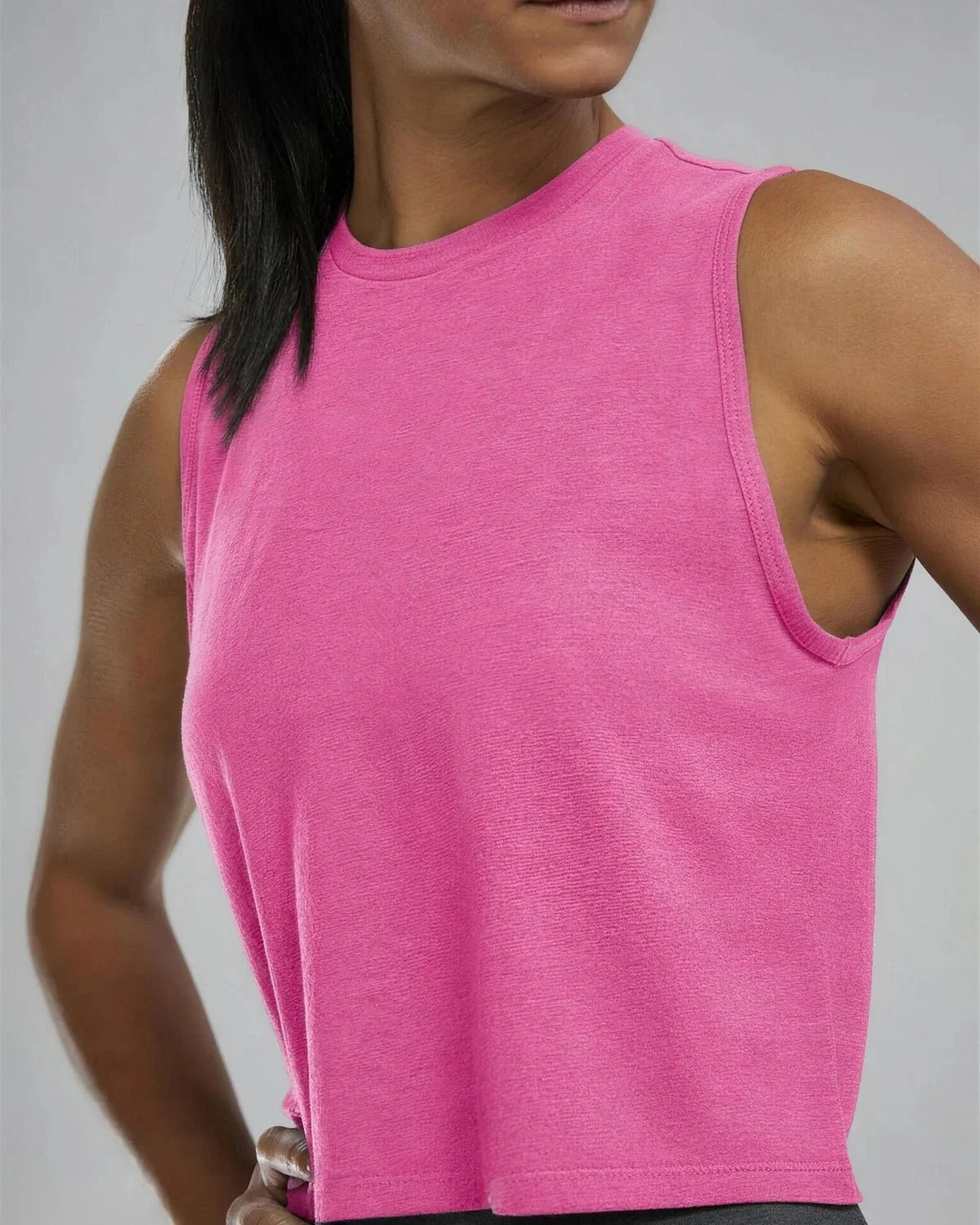 Women's Triblend Cropped Tank - Pink