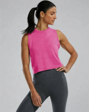 Women's Triblend Cropped Tank - Pink