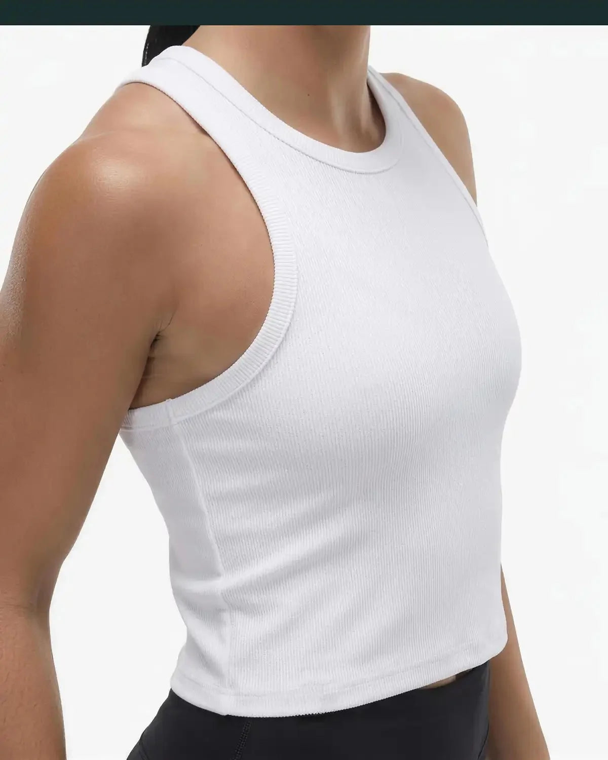 Women's Ribbed Tank - White