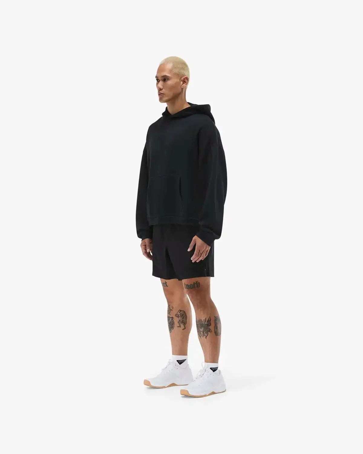 Men's Vintage Wash Oversized Pullover Hoodie - Garment Dyed / Black