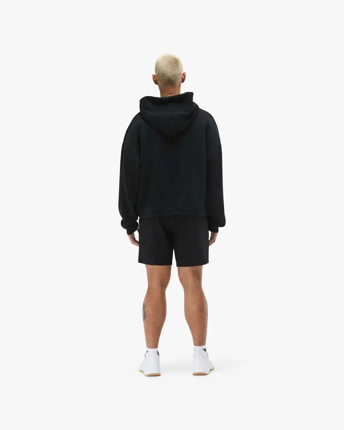 Men's Vintage Wash Oversized Pullover Hoodie - Garment Dyed / Black