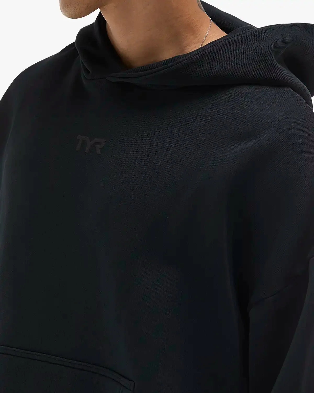 Men's Vintage Wash Oversized Pullover Hoodie - Garment Dyed / Black