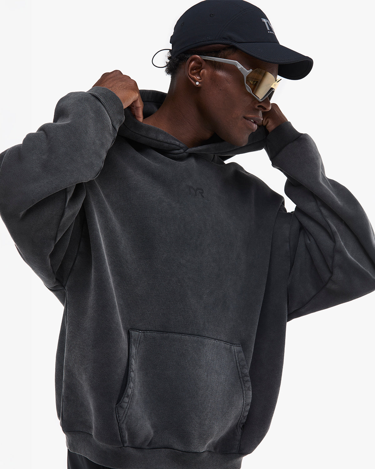 Men's Vintage Wash Oversized Pullover Hoodie - Garment Dyed