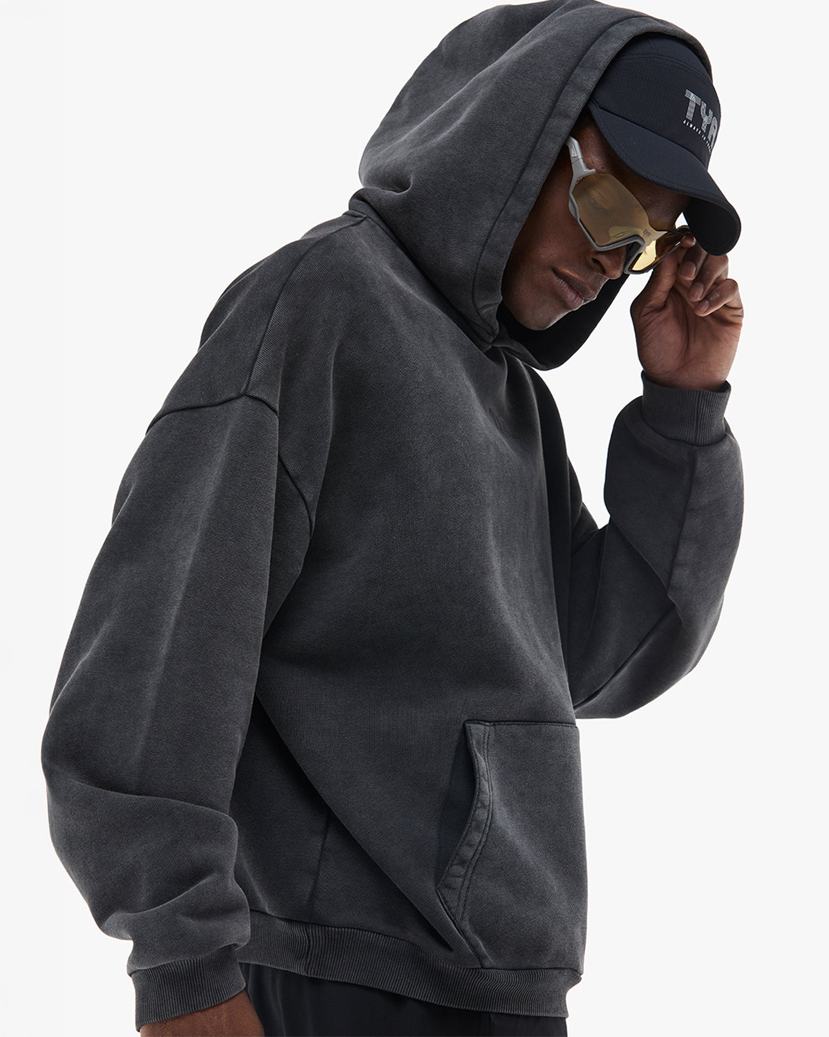 Men's Vintage Wash Oversized Pullover Hoodie - Garment Dyed