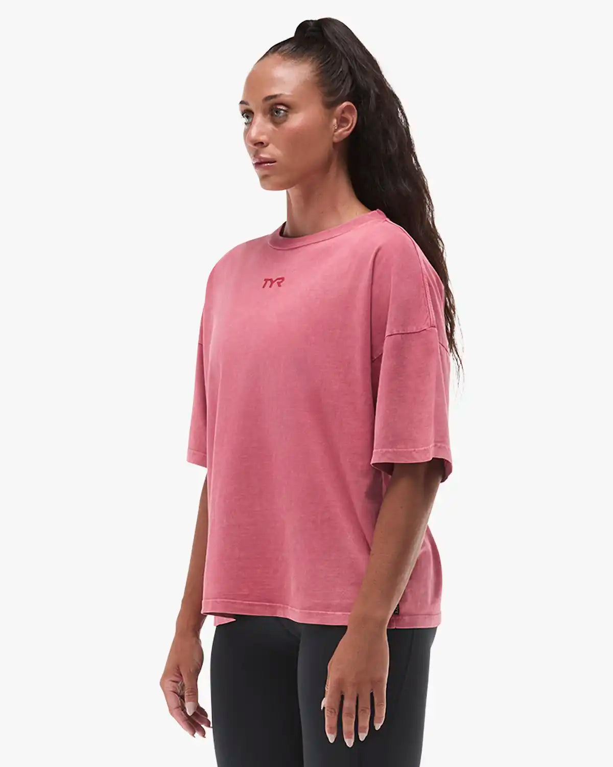 Women's Vintage Wash Oversized Boxy Tee - Crimson