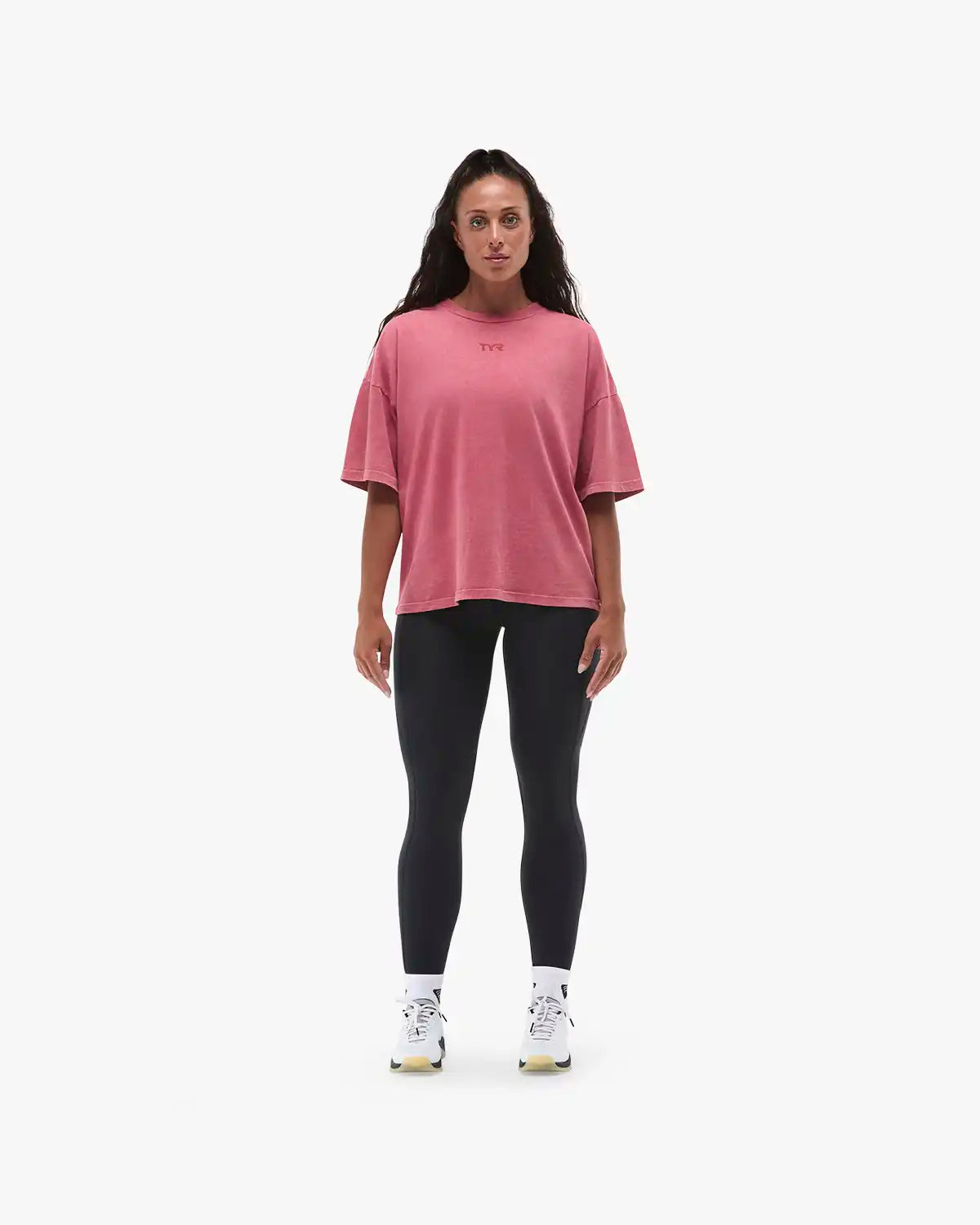 Women's Vintage Wash Oversized Boxy Tee - Crimson