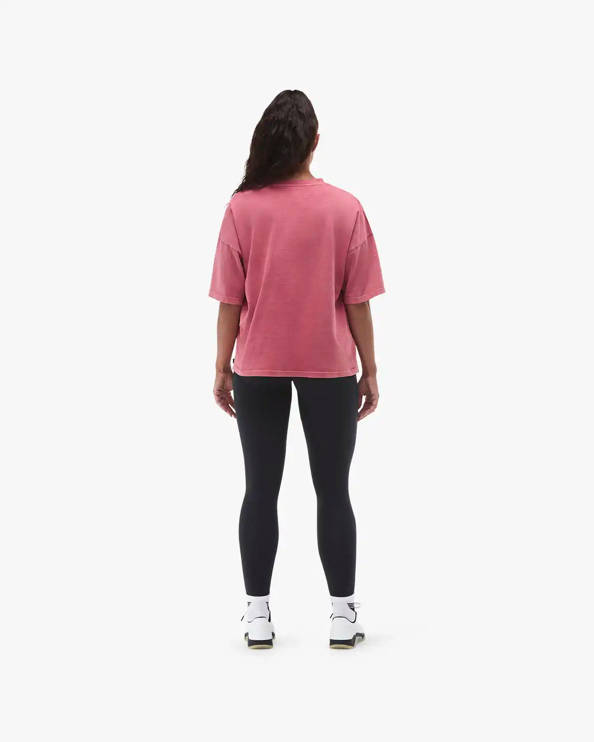 Women's Vintage Wash Oversized Boxy Tee - Crimson