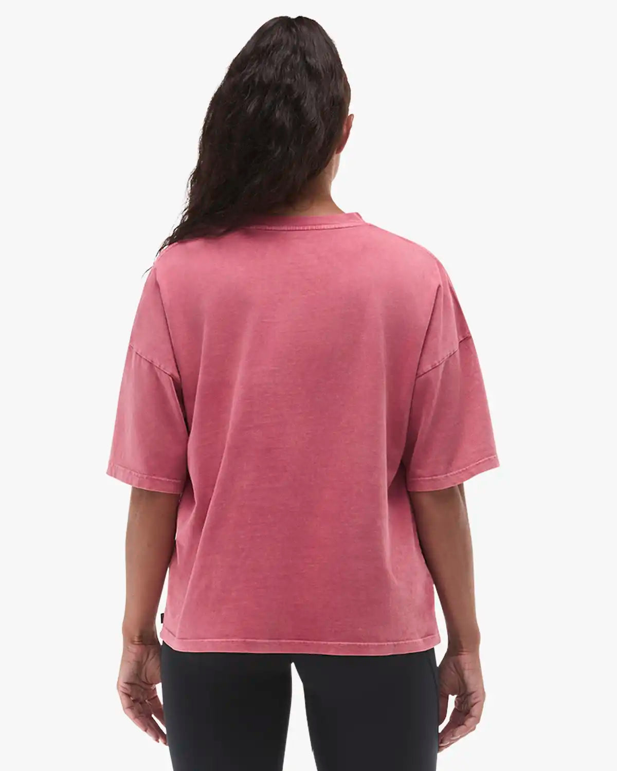 Women's Vintage Wash Oversized Boxy Tee - Crimson