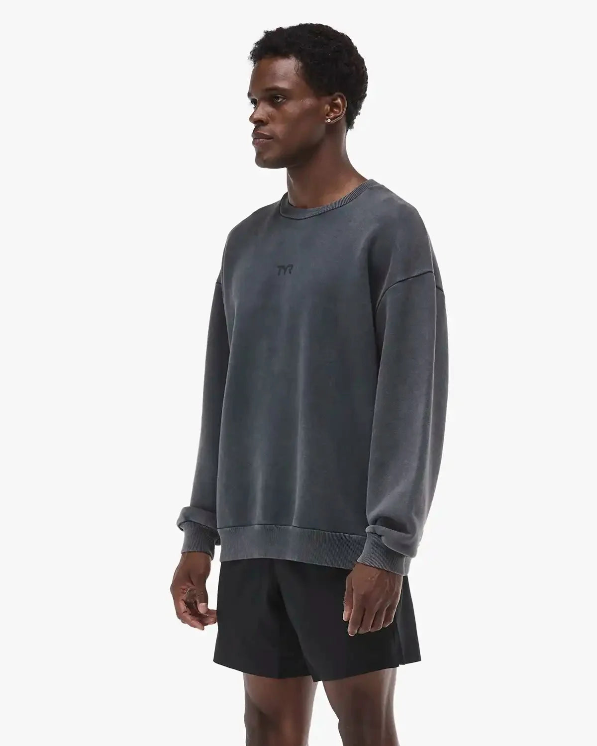 Men's TYR Puff Logo Crewneck - Black