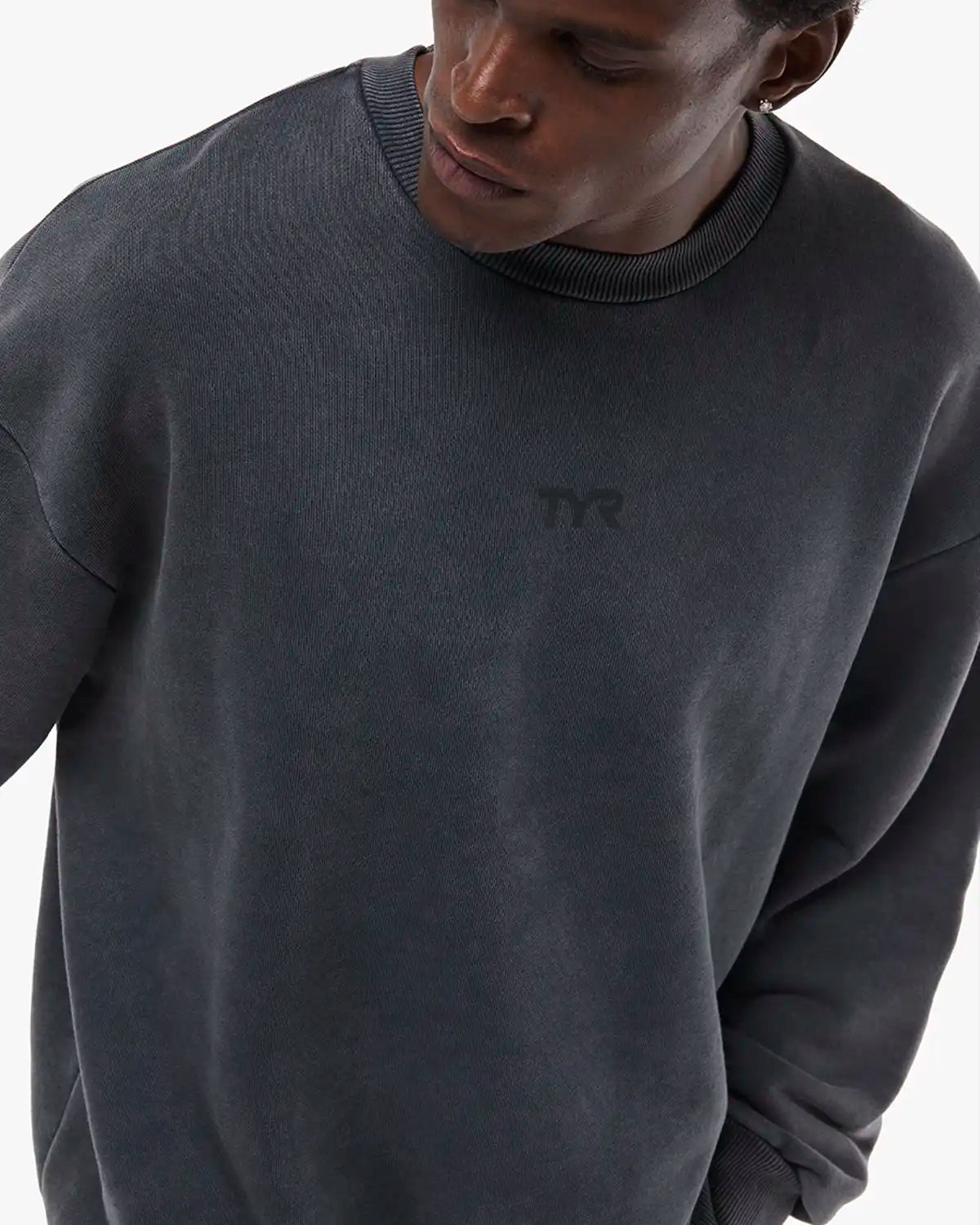 Men's TYR Puff Logo Crewneck - Black