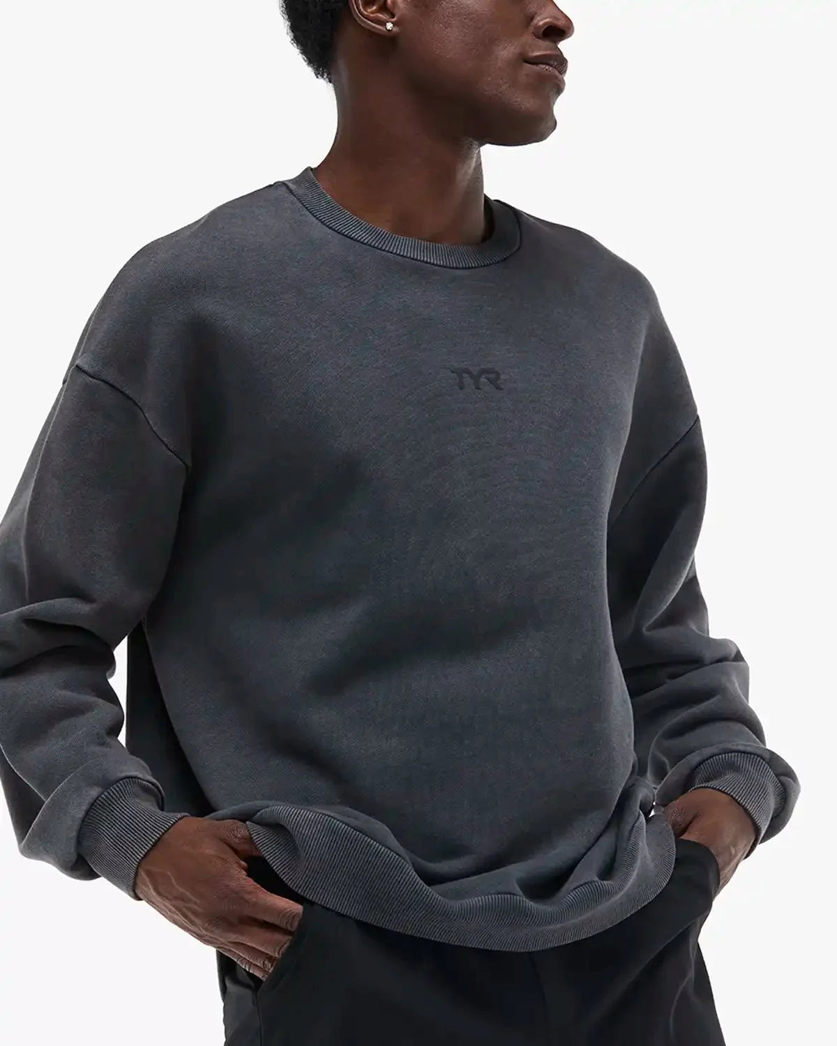 Men's TYR Puff Logo Crewneck - Black