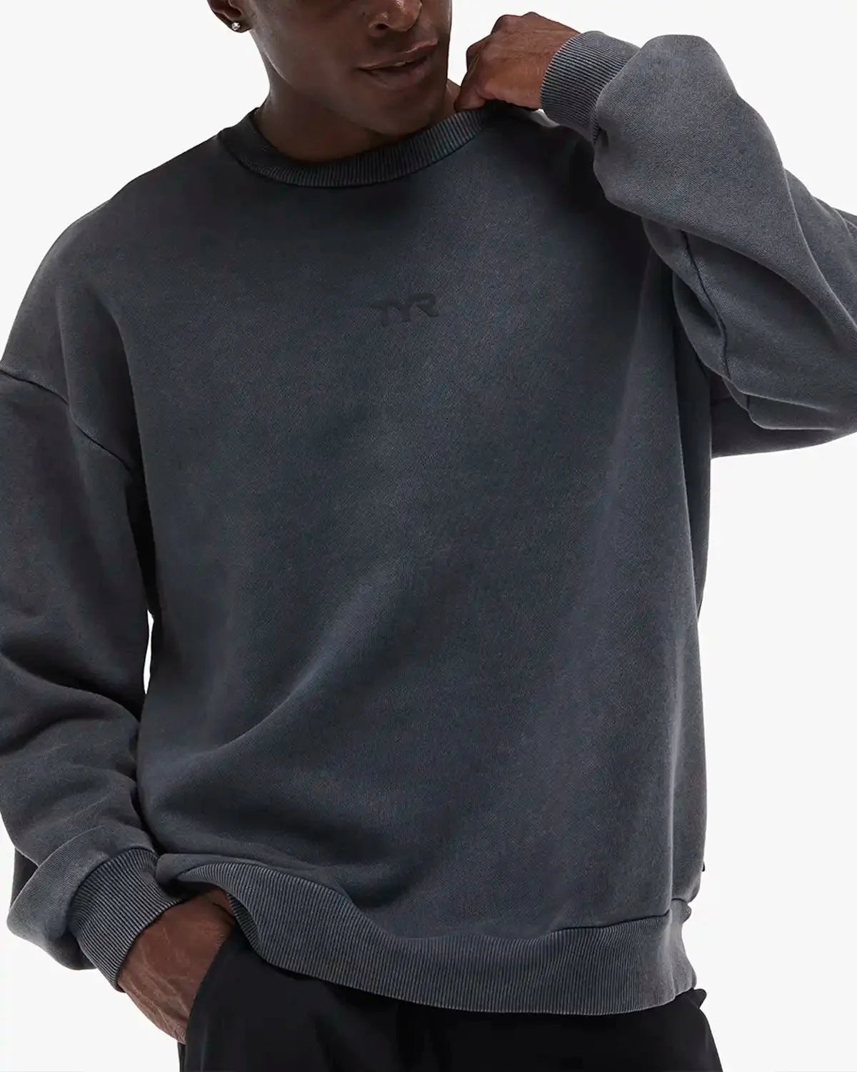 Men's TYR Puff Logo Crewneck - Black